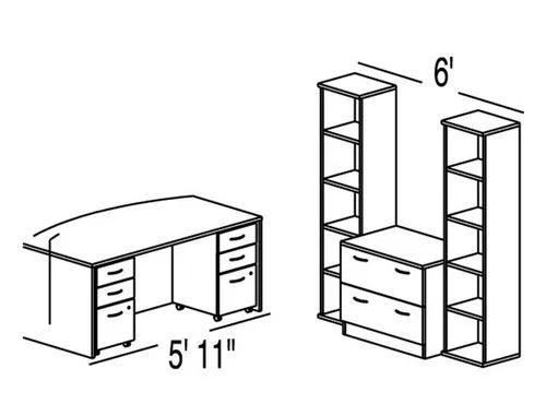Bush C Series Corsa Maple Design 6 – Plan For 5′ 11″ x 6′ Work Station