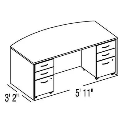 Bush C Series Corsa Mocha Cherry Design 1 – Plan For 3′ 2″ x 5′ 11″ Work Station