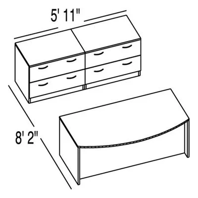 Bush C Series Corsa Mocha Cherry Design 17 – Plan For 5′ 11″ x 8′ 2″ Work Station