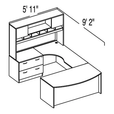 Bush C Series Corsa Mocha Cherry Design 27 – Plan For 5′ 11″ x 9′ 2″ Work Station