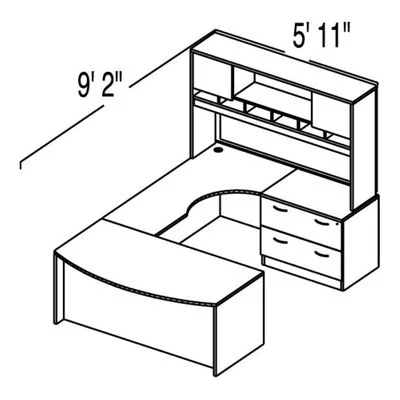 Bush C Series Corsa Mocha Cherry Design 28 – Plan For 5′ 11″ x 9′ 2″ Work Station