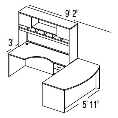 Bush C Series Corsa Mocha Cherry Design 31 – Plan For 5′ 11″ x 9′ 2″ Work Station