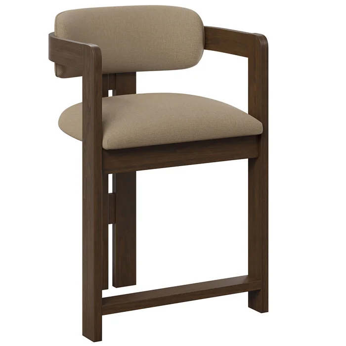Buxton Wraparound Wood Bar Chairs with Upholstered Seat and Back