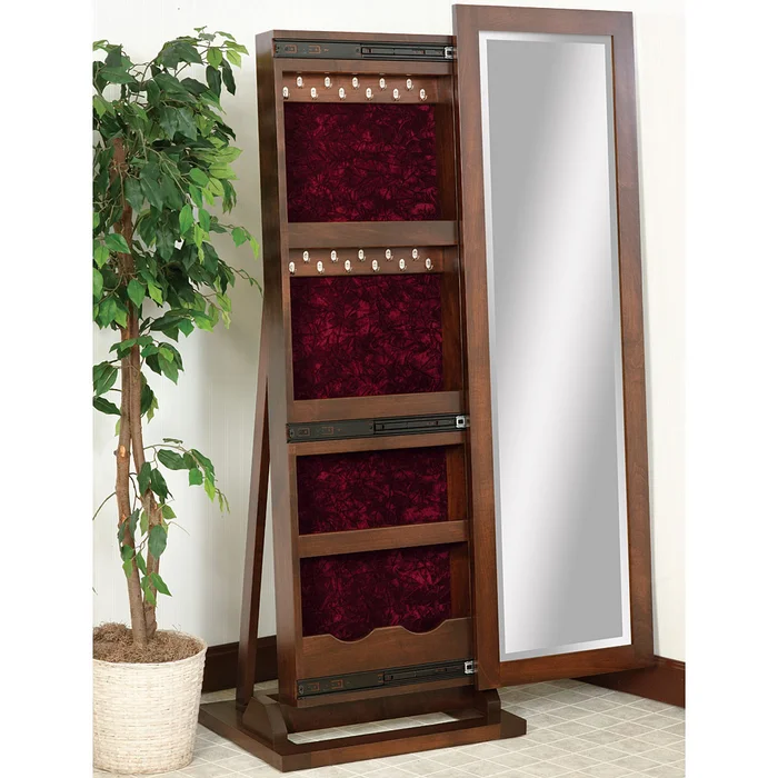 Cabinfield Jewelry Storage Sliding Cheval Mirror with Full Base