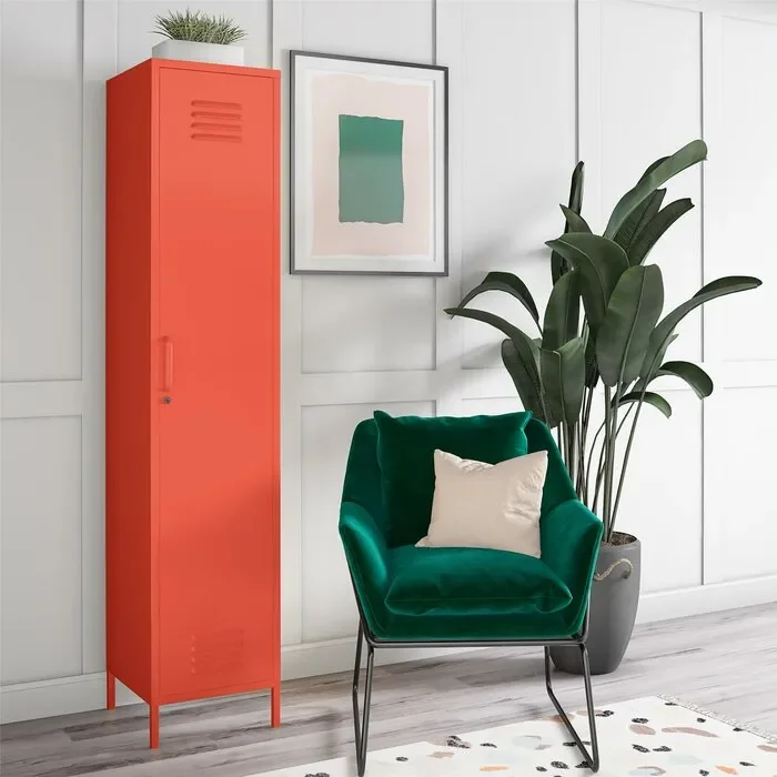 Cache 4-Shelf Metal Storage Cabinet, Orange (#K5838)