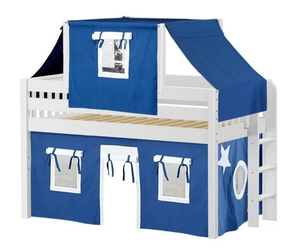 Caleb’s White Finish Boys Twin Size Playhouse Loft Bed