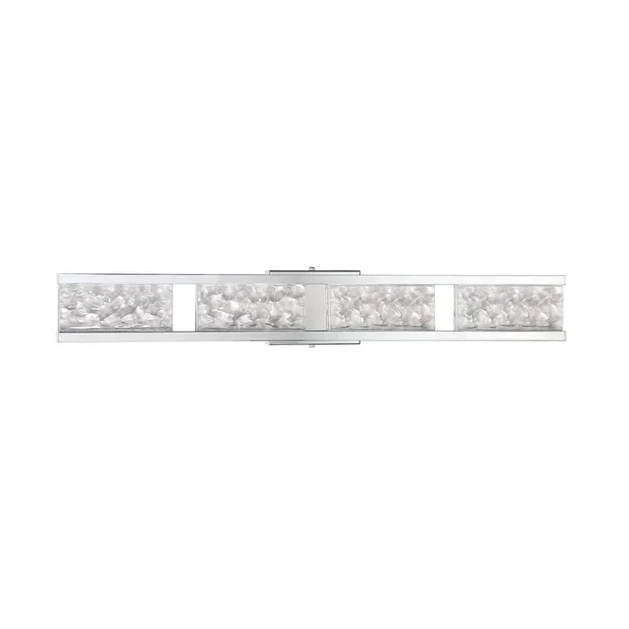 Callavio 4-Light-LED Chrome Vanity Light with Glass Shade KB2458-A2-B3-P2