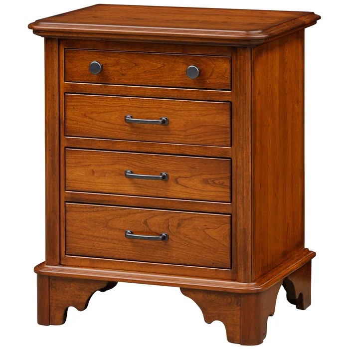 Cambridge Antique-Style 3-Drawer Nightstand with Ogee Bracket Feet