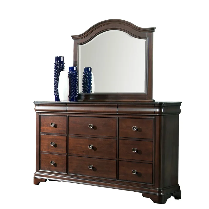 Cameron – Dresser & Mirror Set – Cherry