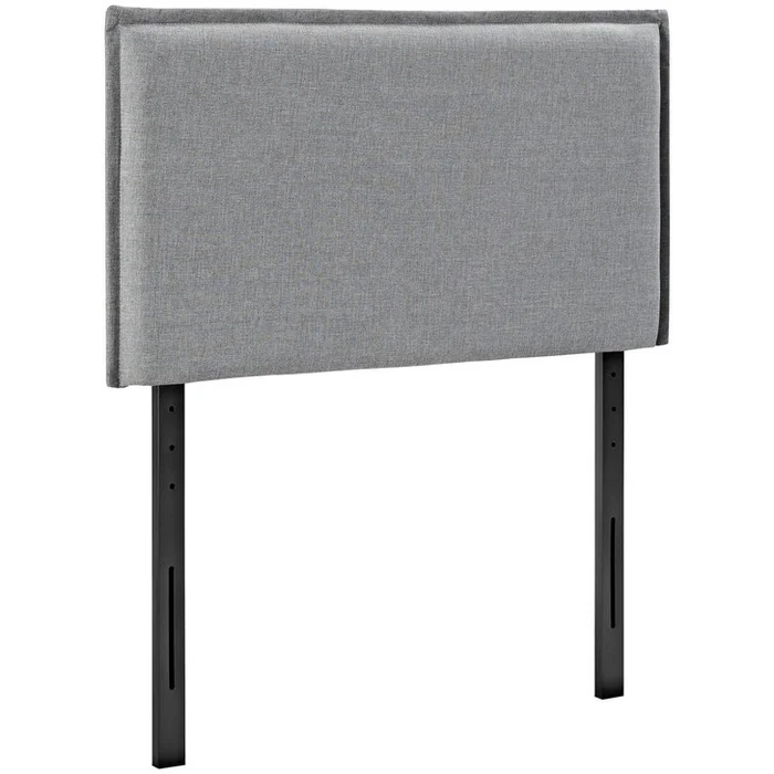 Camille Twin Upholstered Fabric Headboard, Grey, Fabric 12183