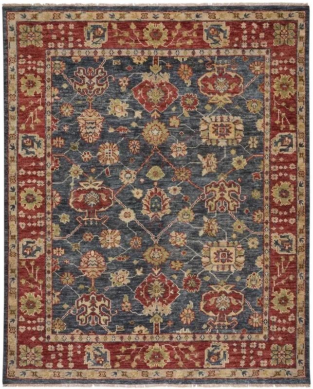 Capel Charleigh-Peshawar 1209 Blue Red Rug