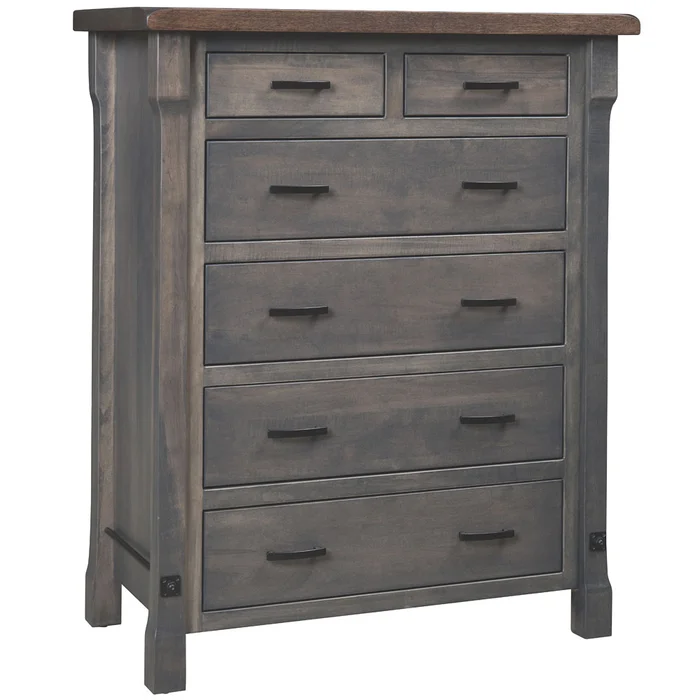 Carla Amish Wood and Metal Chest of Drawers