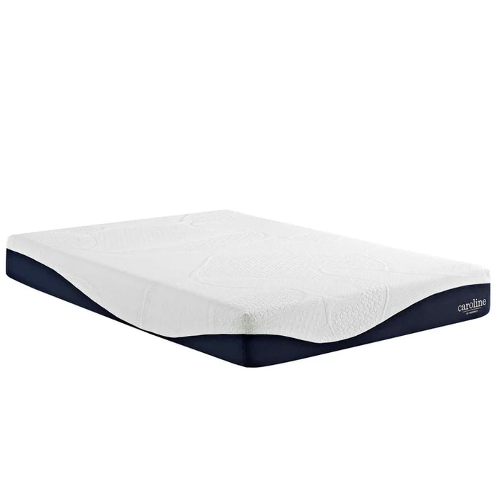 Caroline 10″ Queen Memory Foam Mattress, White, Fabric 13002