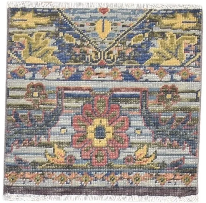 Carri Hand Knotted Multi Color Wool Rug 2X2 Persian Heriz-Indian All-Over