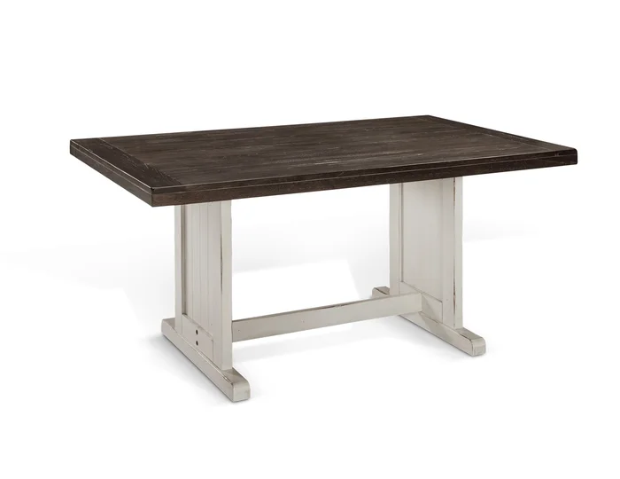 Carriage House – Table – White / Dark Brown