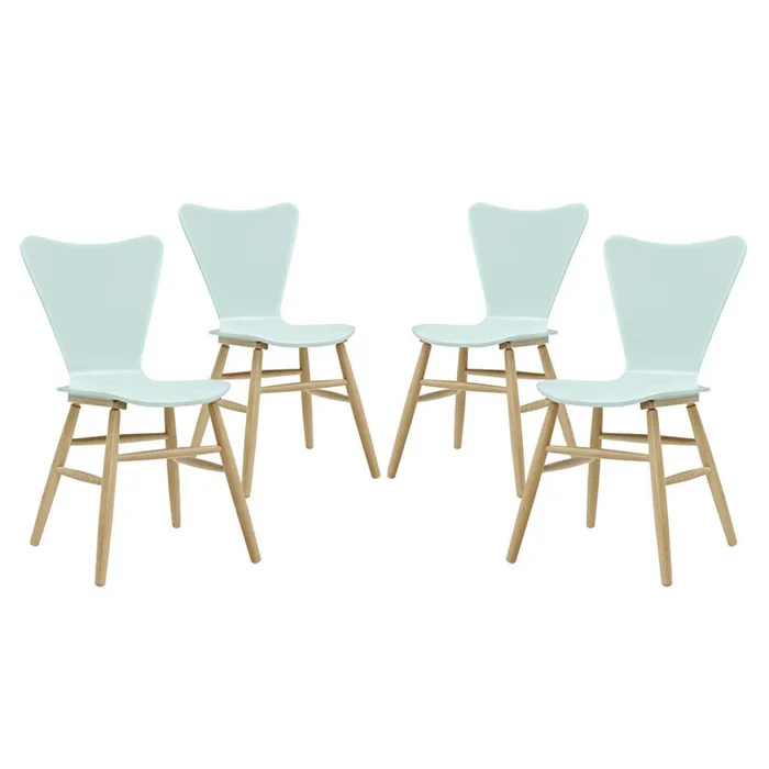 Cascade Dining Chair Set of 4, Wood, Light Blue 15249