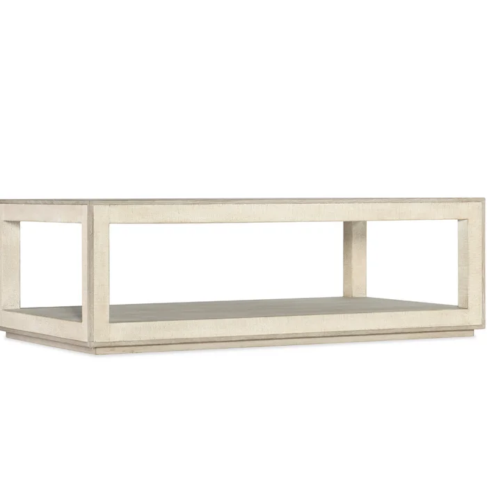 Cascade Rectangle Cocktail Table – Lacquered Burlap Finish