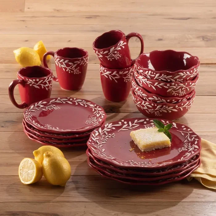 Caslin Ceramic Dinnerware – Set of 16