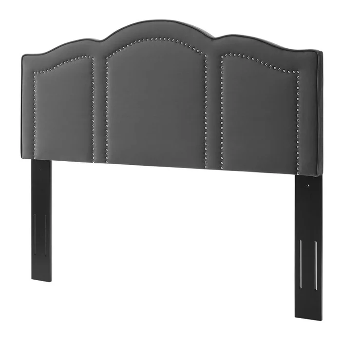 Cecilia Full/Queen Performance Velvet Headboard, Velvet, Dark Grey Gray, 21871