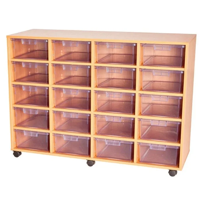 Certwood Clear 20 Deep Tray Quad Mobile Tray Unit