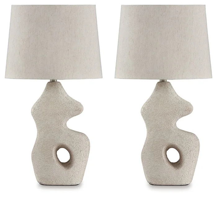 Chadrich – Antique Beige – Paper Table Lamp (Set of 2)