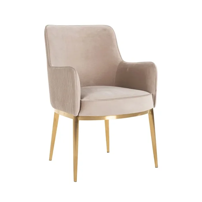 Chair Breeze khaki velvet / brushed gold fire retardant (FR-Quartz 903 Khaki)- Richmond Interiors – Please message to discuss pricing & availability before purchase