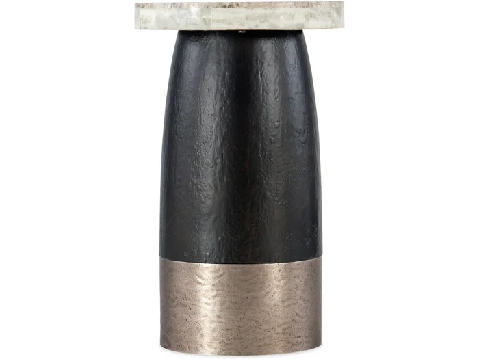 Chapman Martini Table with Travertine Stone & Pewter Accent