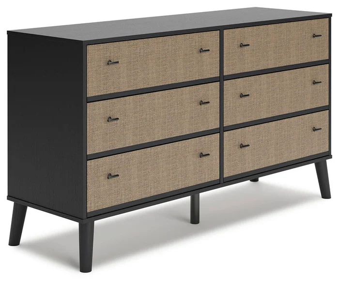 Charlang – Black / Gray – Six Drawer Dresser