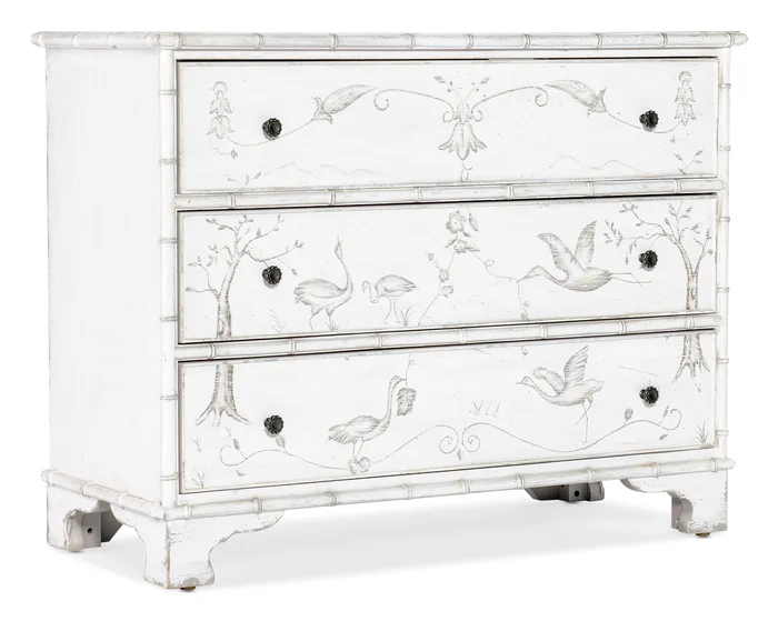 Charleston Three-Drawer Accent Chest – White Heron