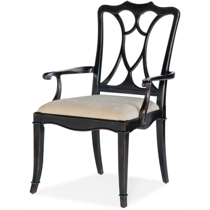 Charleston Upholstered Arm Chair – Black Cherry, Sand Fabric