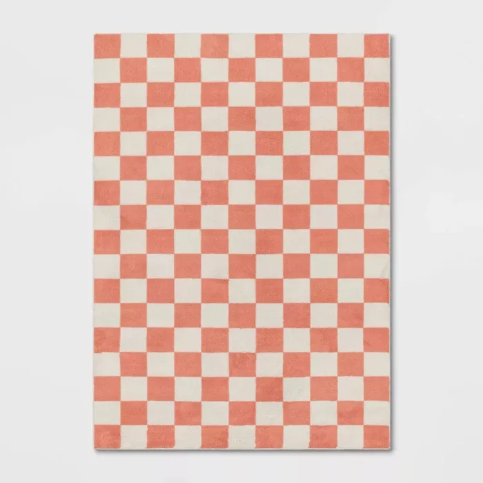Checker Kids’ Rug Pink