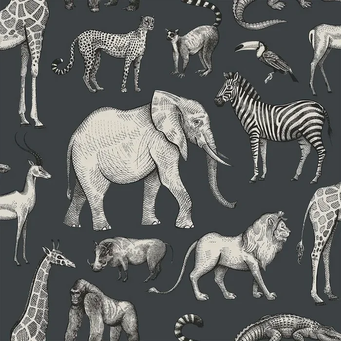 Chesapeake 4060-139272 Kenji Navy Safari Wallpaper