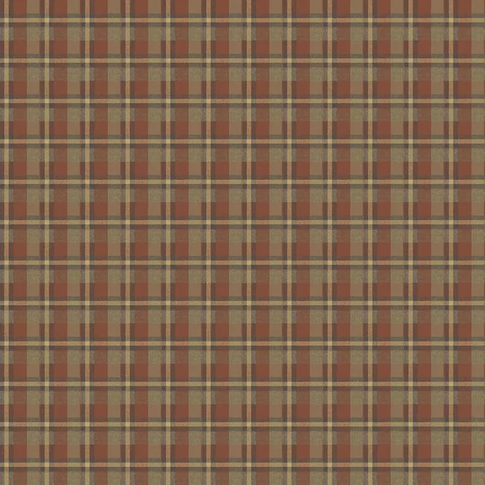 Chesapeake CTR09163 Gunner Brick Heritage Plaid Wallpaper