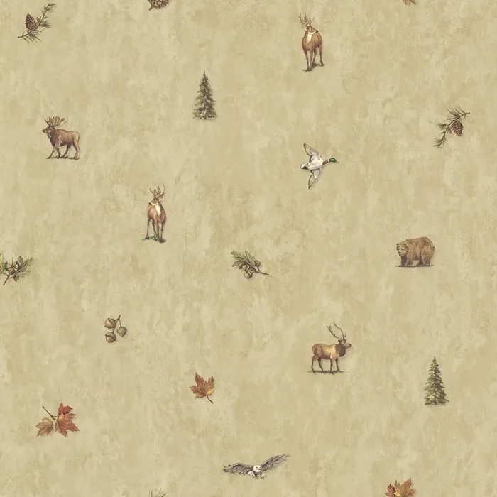 Chesapeake TLL01452 Hiram Wheat Animal Toss Wallpaper