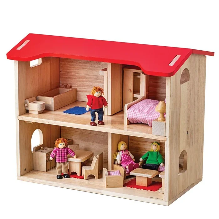 Children’s Complete Wooden Dolls House Set