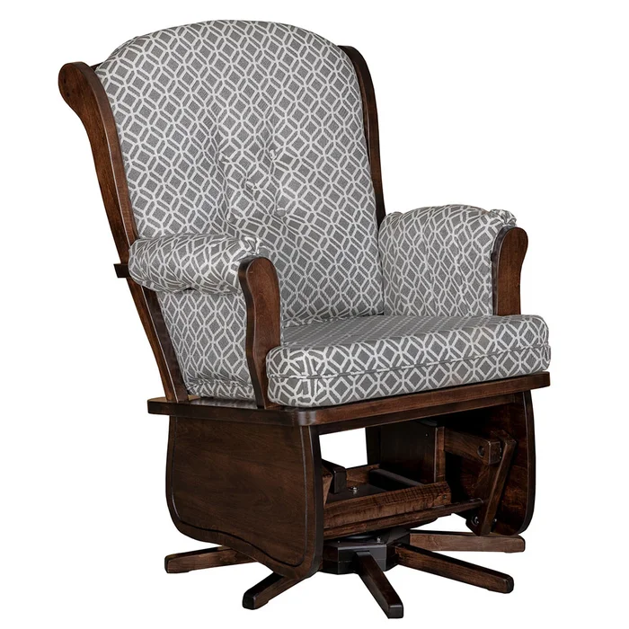 Claremont Comfort Amish Swan-Back Swivel Glider with Footrest Option