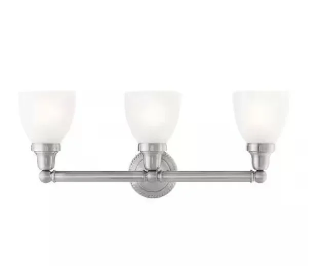 Classic 3 Light Brushed Nickel Bath Vanity Light