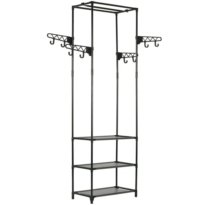 Clothes Rack Steel And Non-Woven Fabric 55X28.5X175 Cm Black