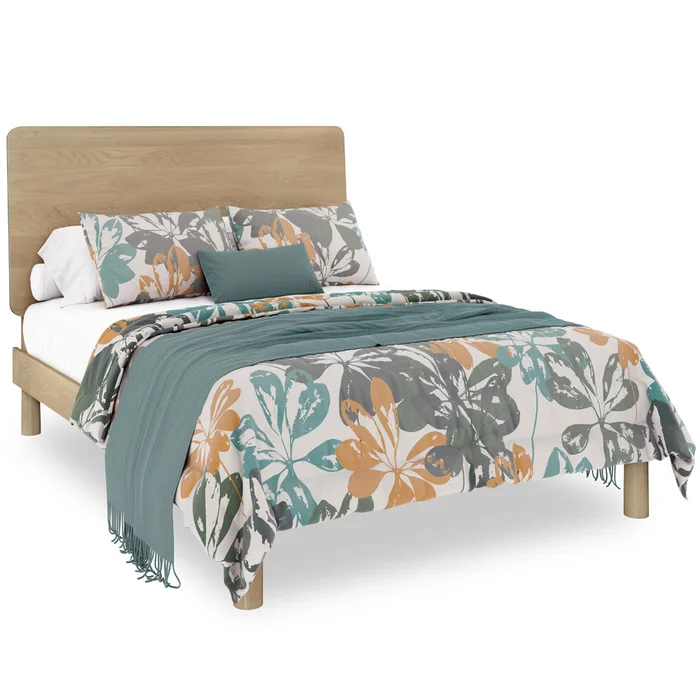 Clover Modern Wood Platform Bed with Low Footboard