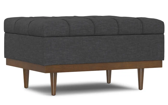 Coffee Table Storage Ottoman in Linen