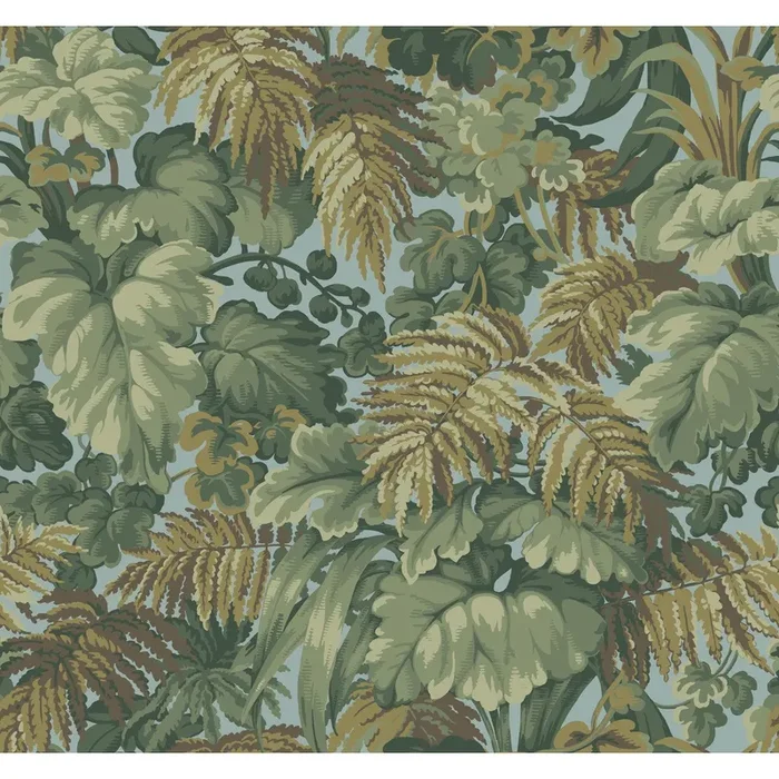 COLE & SON 113/3008.CS.0 ROYAL FERNERY KHAKI & PRINT ROOM BLUE Wallpaper