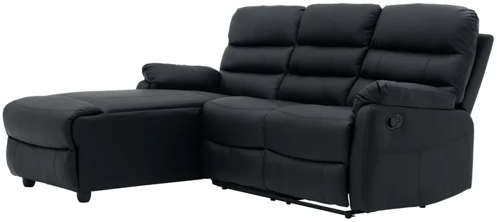 Colin Faux Leather 3 Seater Reclining Corner Sofa with Right Hand Chaise