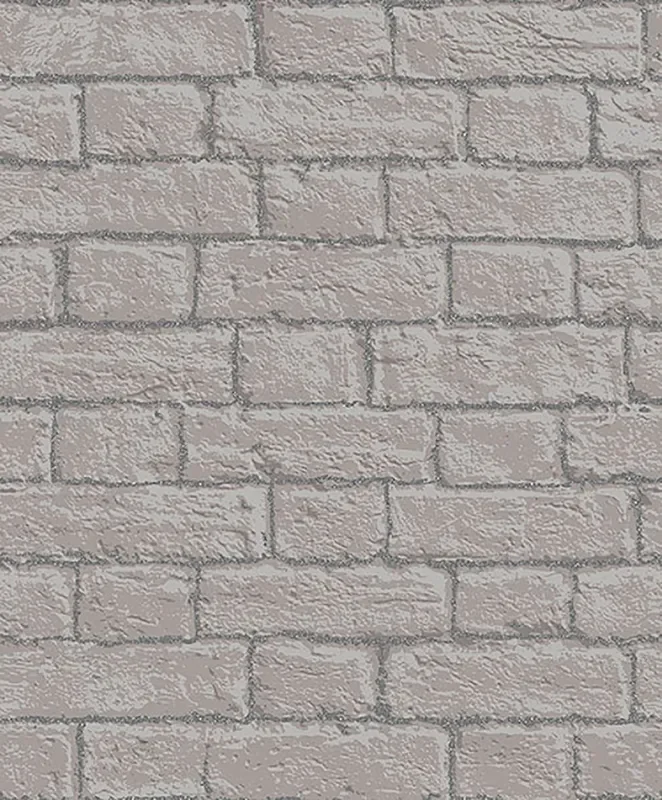 Coloroll M1058 Gordan Grey Painted Metallic Brick Wallpaper