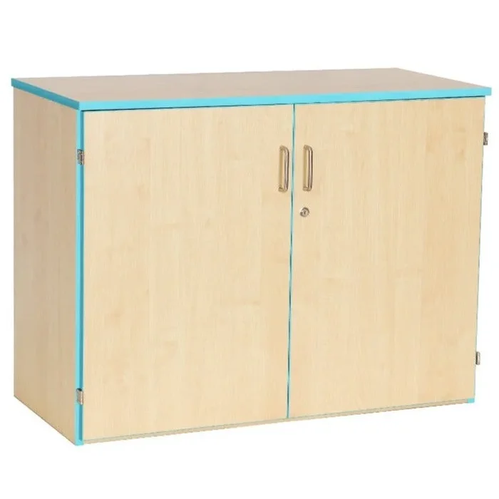 Coloured Edge Wooden Cupboard + 2 Adjustable Shelves – W102 x D47 x H76cm