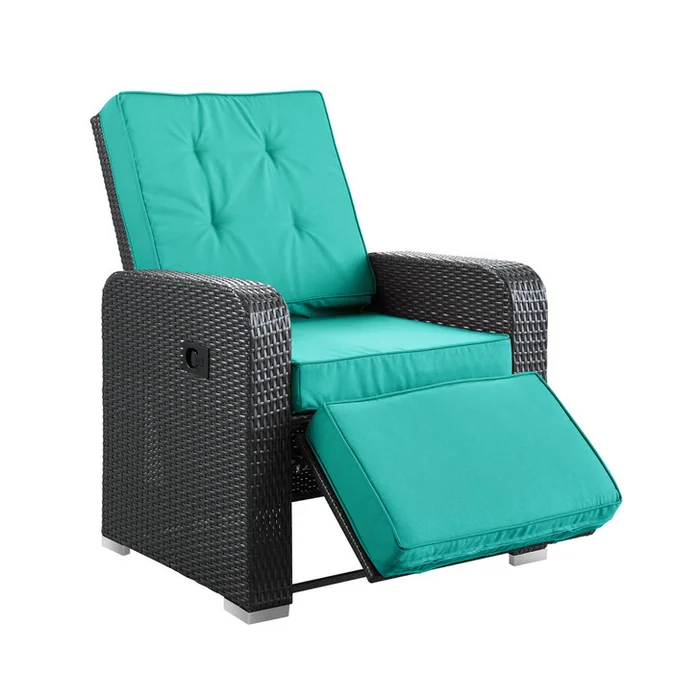 Commence Patio Armchair Recliner in Espresso Turquoise