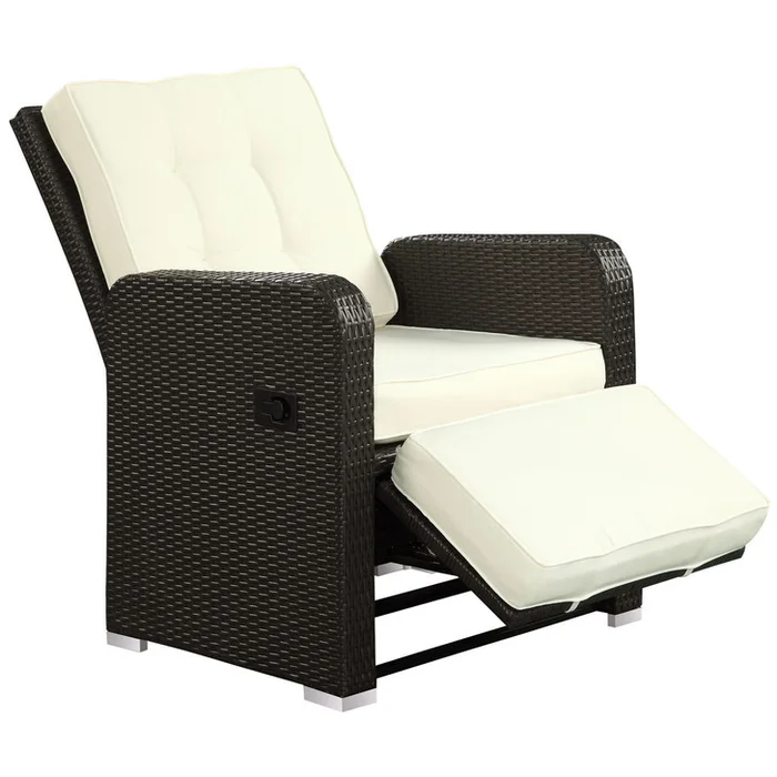 Commence Patio Armchair Recliner in Espresso White