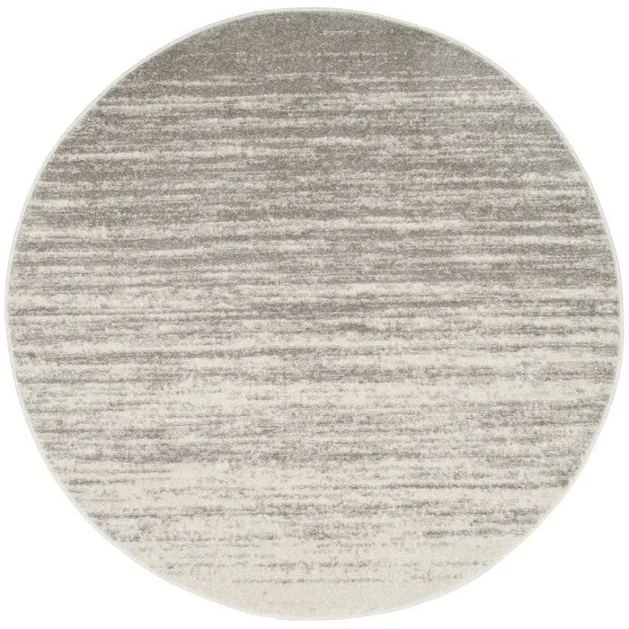 Connie Abstract Area Rug in Gray, Round 5′