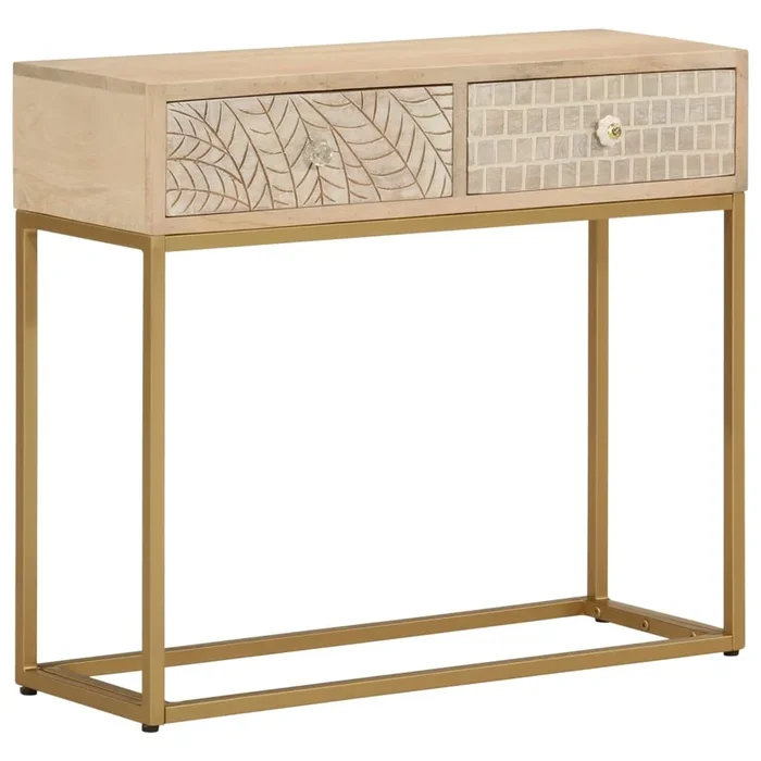 Console Table Solid Wood Mango And Iron