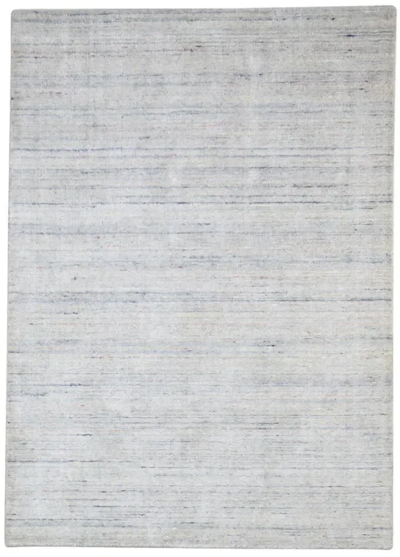 Constantina Handloom Silver Wool / Silk Rug 5X6 Modern Scandinavian Solid