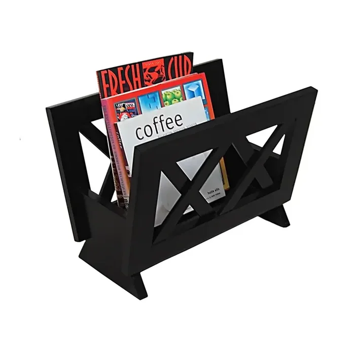 Contemporary Mahogany Solid Wood Magazine Rack